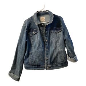 Lincoln outfitters Blue Denim Jean long sleeve light wash Jaket  size Large